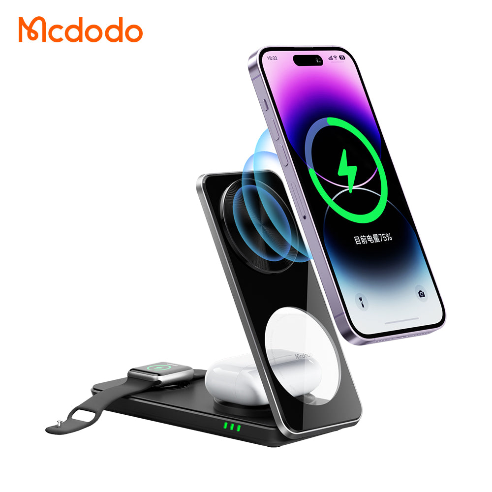 3 in 1 Magnetic Wireless Charger for iPhone and Android