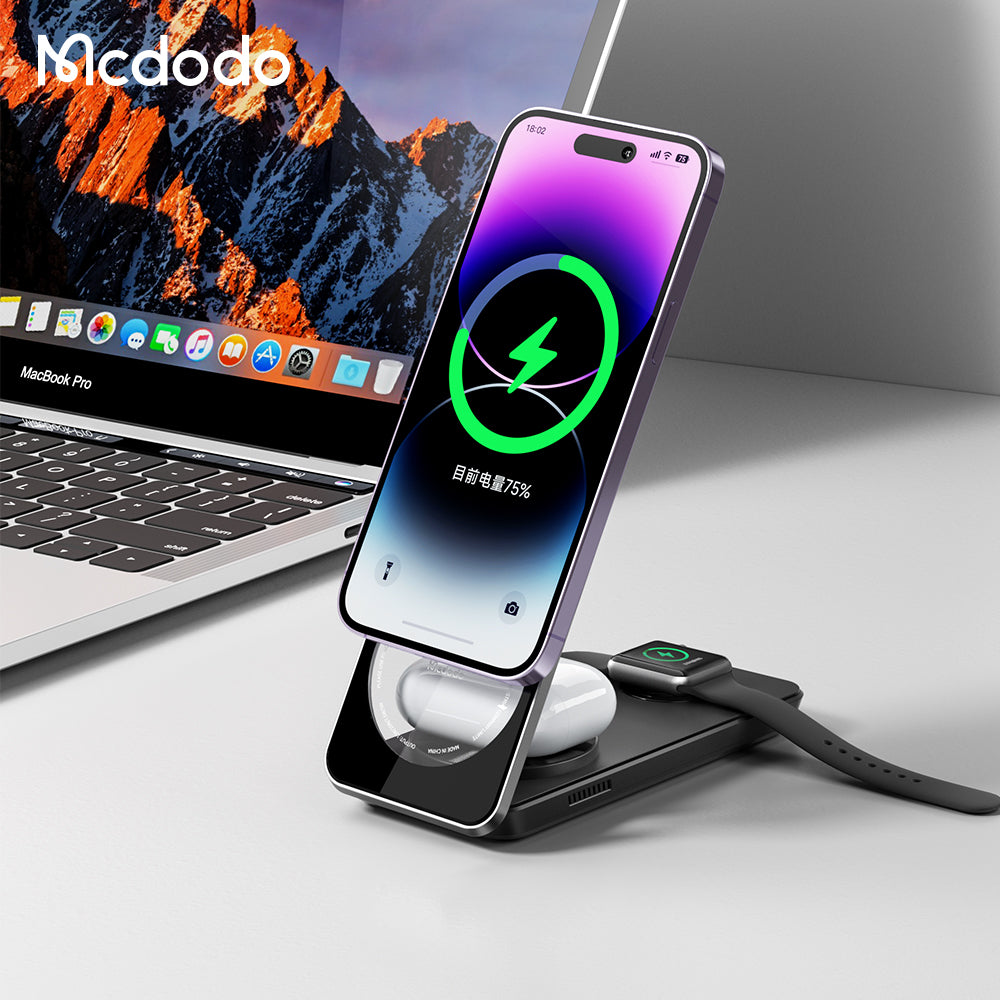 3 in 1 Magnetic Wireless Charger for iPhone and Android