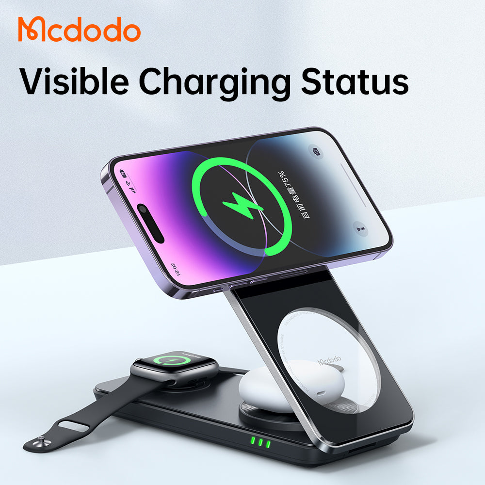 3 in 1 Magnetic Wireless Charger for iPhone and Android