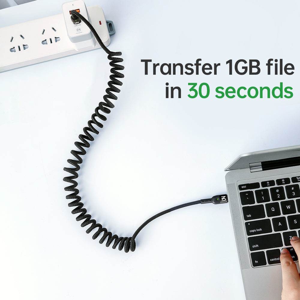 Type-C to Type-C Data Coiled Cable