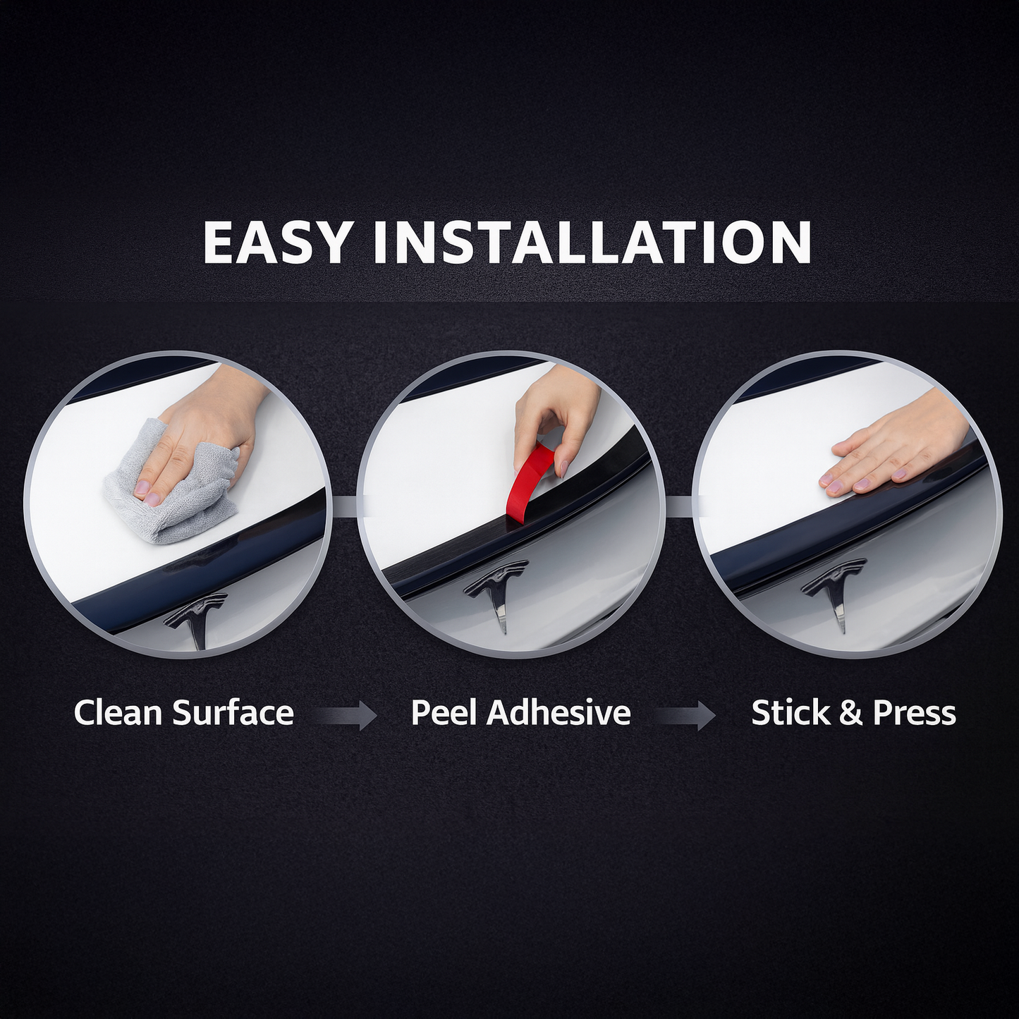 Lip Spoiler for Tesla Model 3 Factory Style Glossy Black 2017+